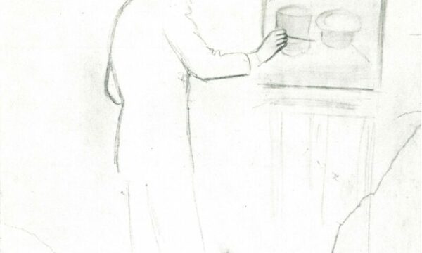 Renzo Bongiovanni Radice che dipinge nello studio di Leonardo Borgese 1931 e 32